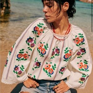 NWT Sezane Rina Blouse 36